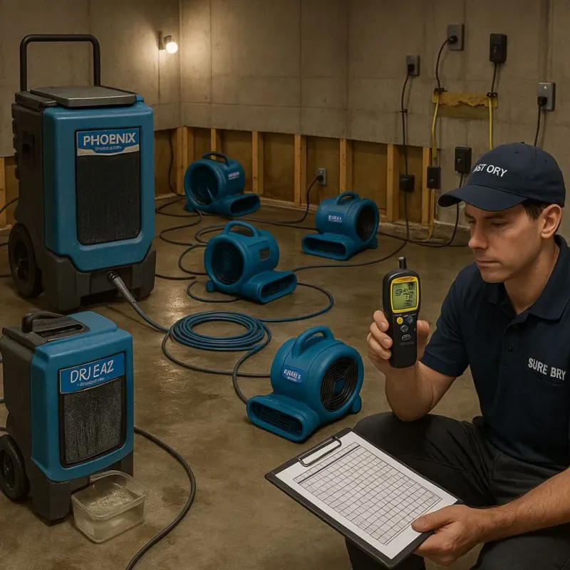 Structural Drying and Dehumidification process in Greenfield, MA